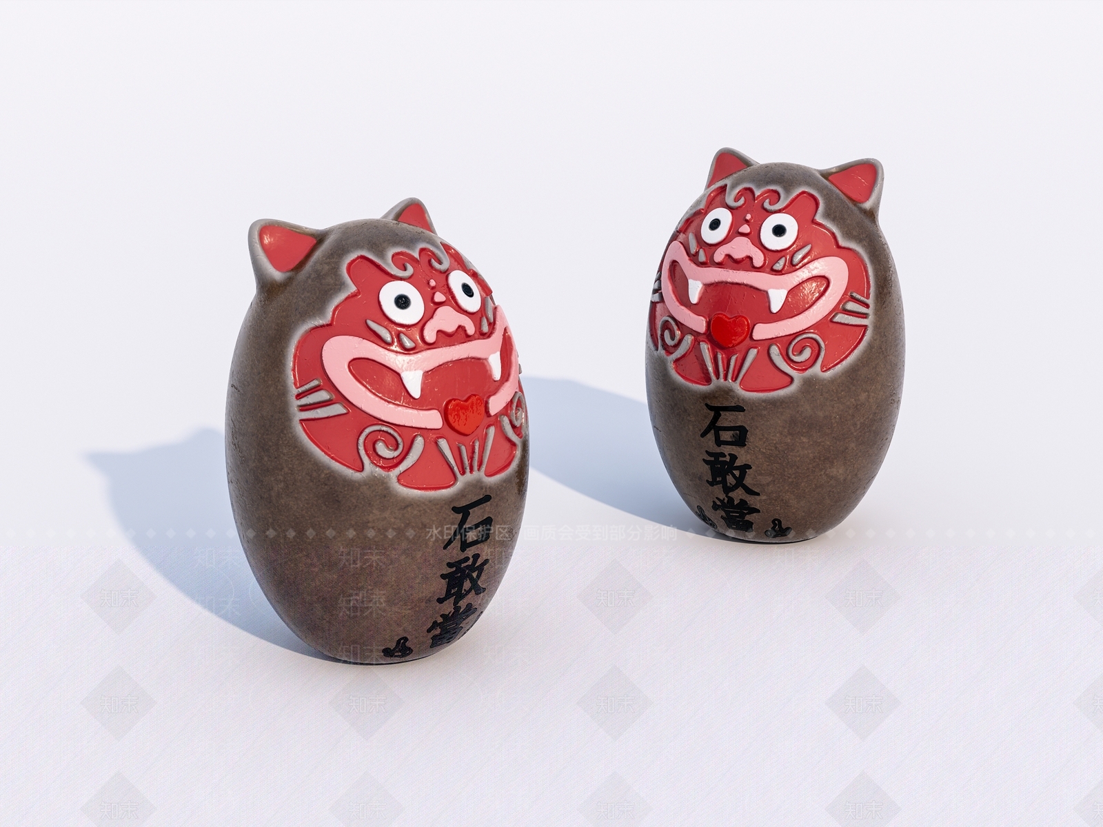 摆件组合3D模型渲染效果图