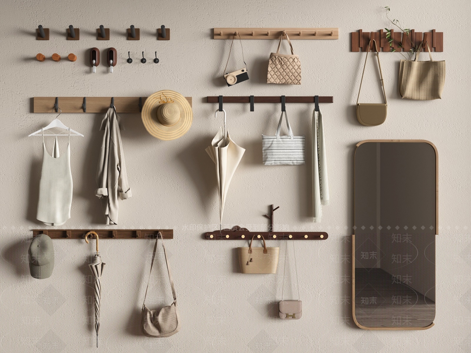 现代衣服挂钩3D模型下载【ID:1147095051】