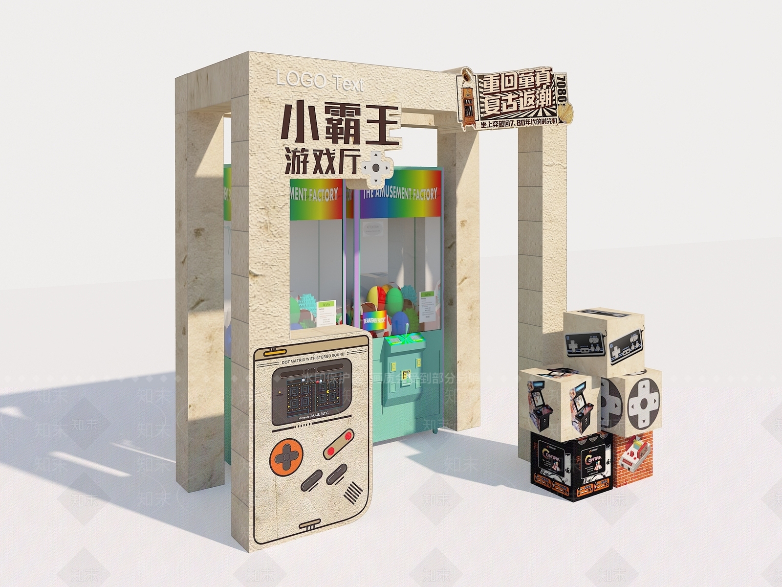复古小霸王游戏厅SU模型下载【ID:1147095367】