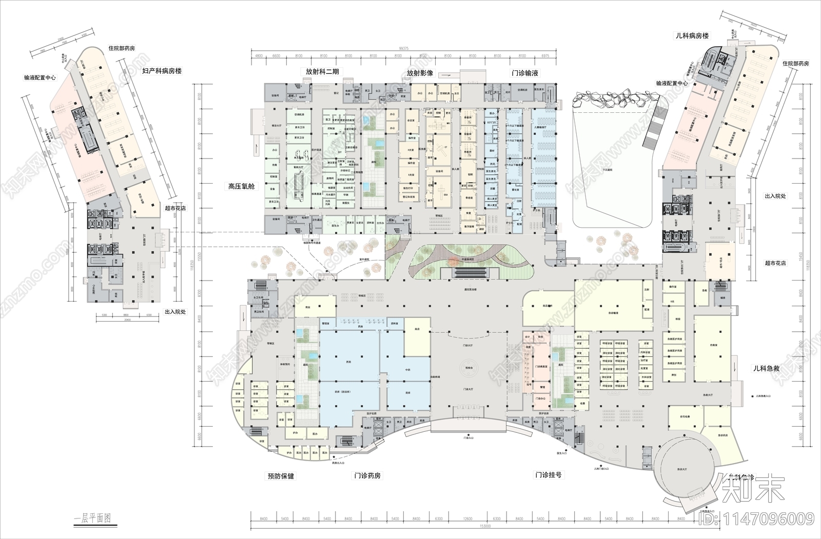 儿童医院平面图cad施工图下载【ID:1147096009】