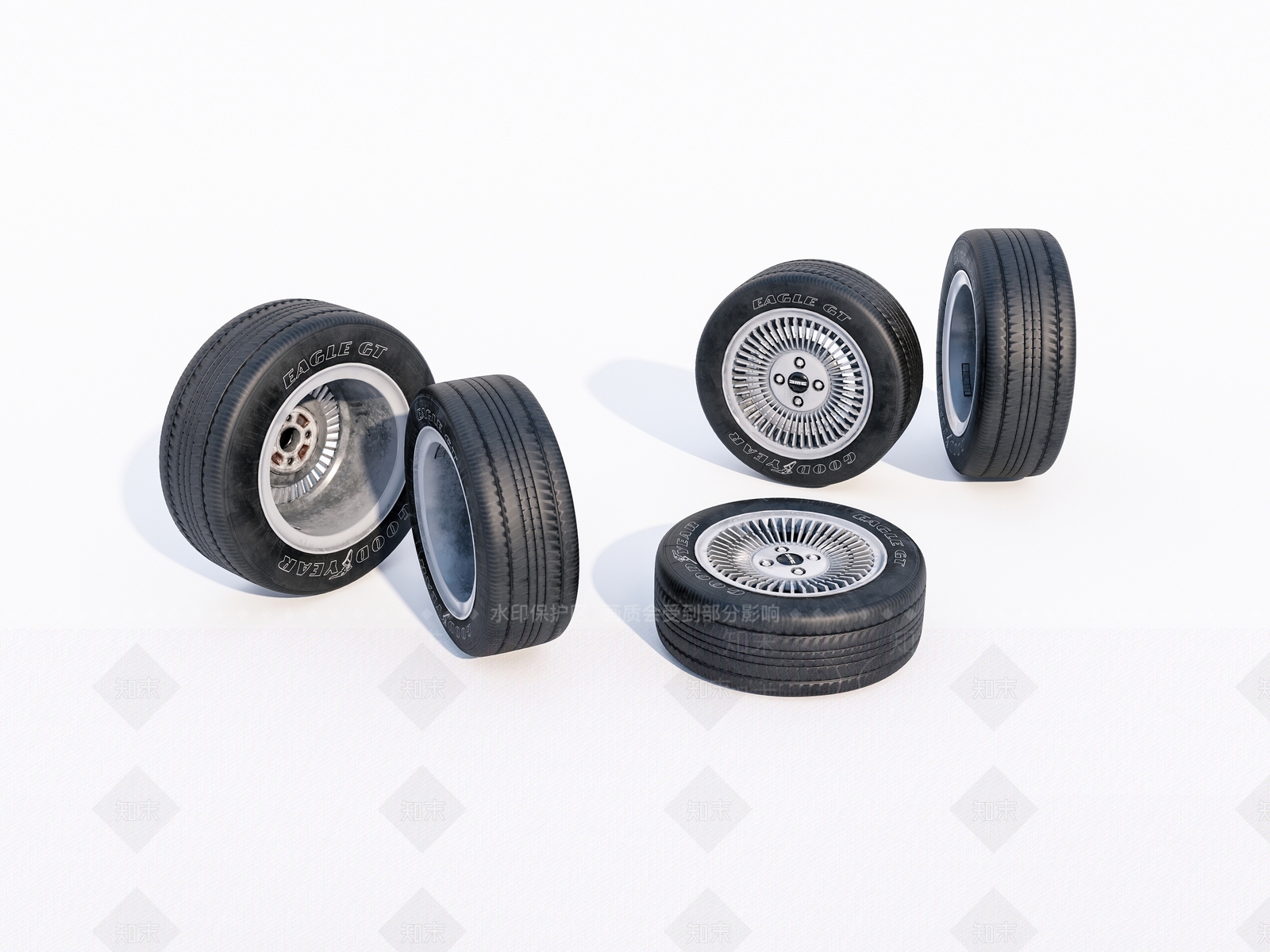 老旧汽车轮胎3D模型下载【ID:1147096538】