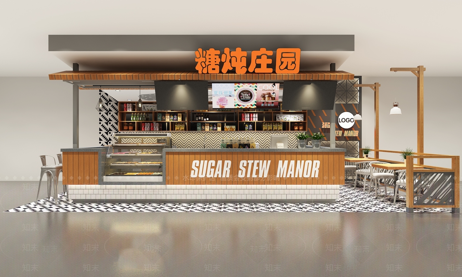 奶茶店SU模型下载【ID:1147098495】