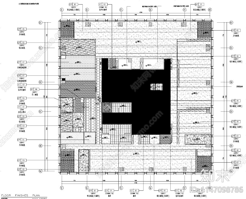 银行办公室室内cad施工图下载【ID:1147098786】