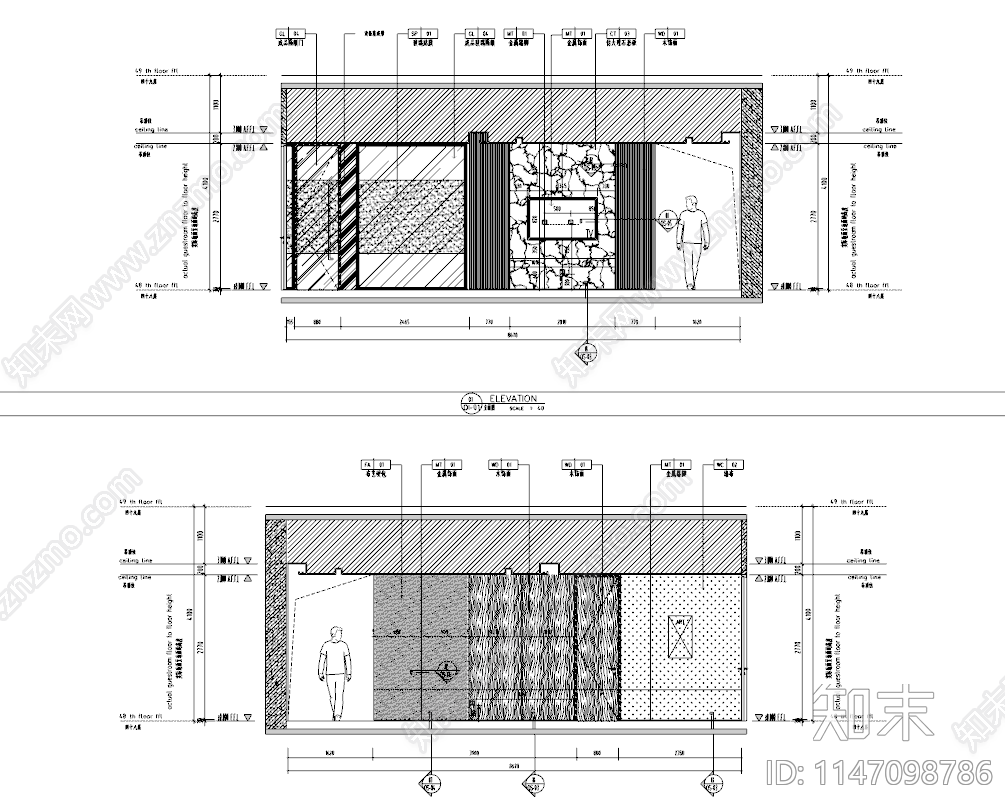 银行办公室室内cad施工图下载【ID:1147098786】