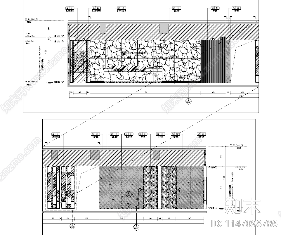 银行办公室室内cad施工图下载【ID:1147098786】