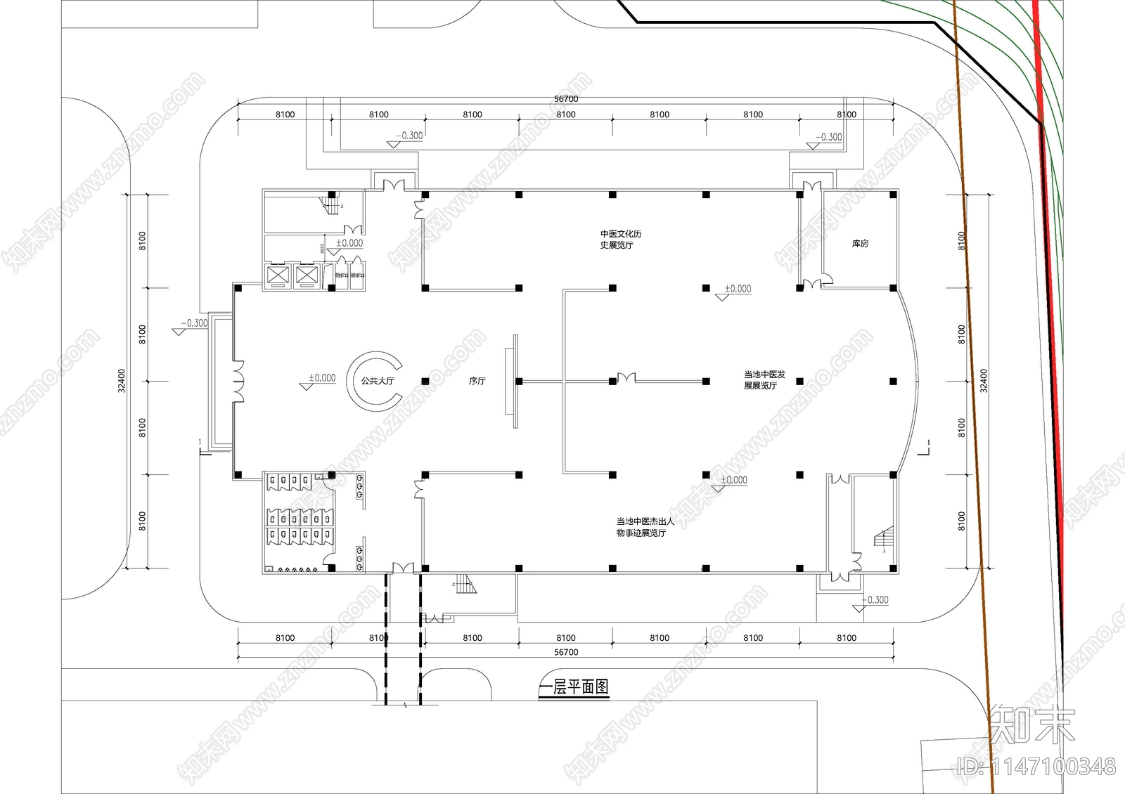 博物馆会议中心室内施工图下载【ID:1147100348】