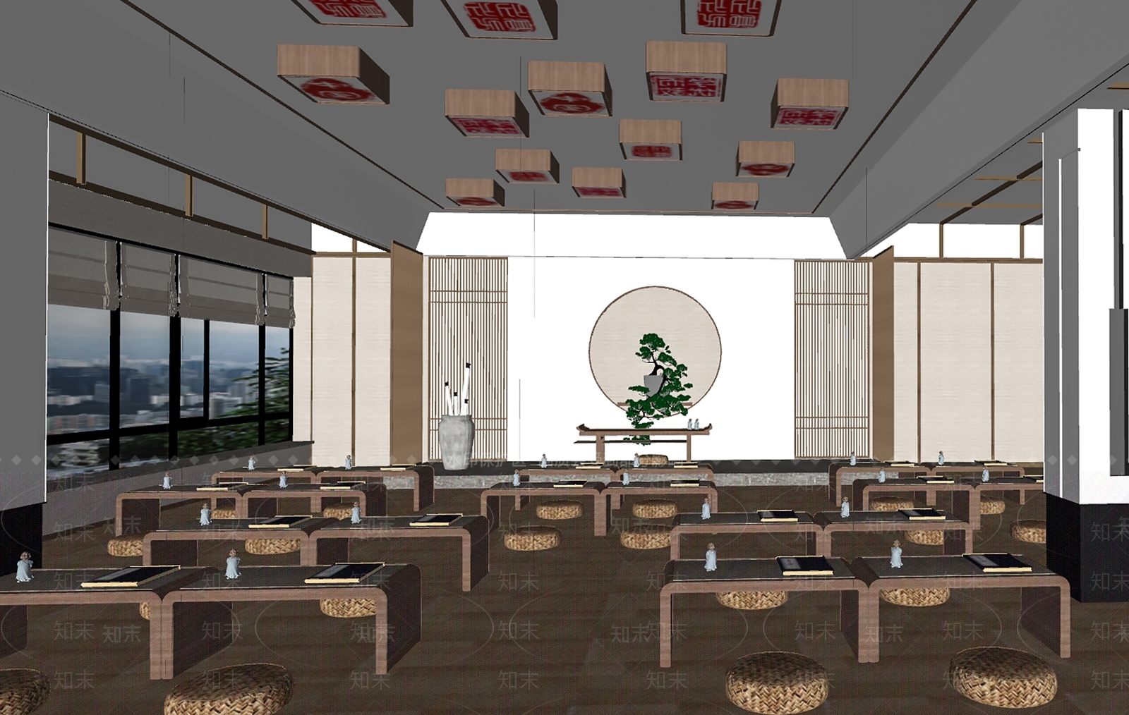 中式国学教室SU模型下载【ID:1147102158】