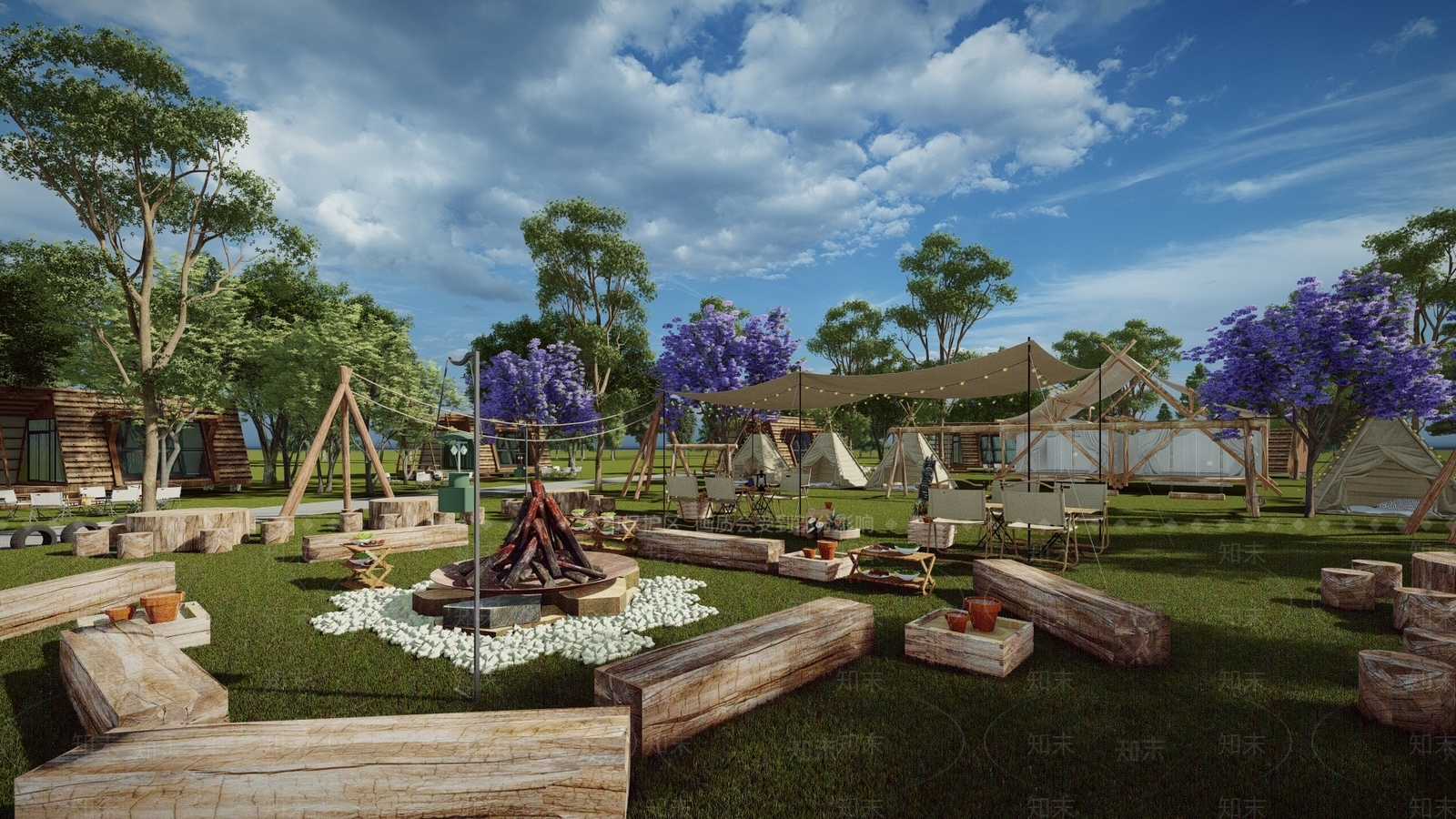 现代星空帐篷玻璃球露营户外森林亲子房车基地生态原野星空露营泡泡屋民宿SU模型下载【ID:1147103333】