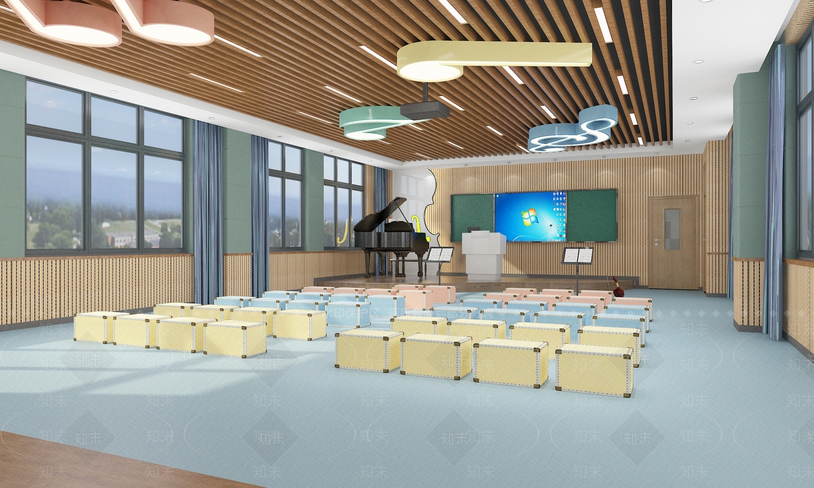 学校音乐教室SU模型下载【ID:1147105408】