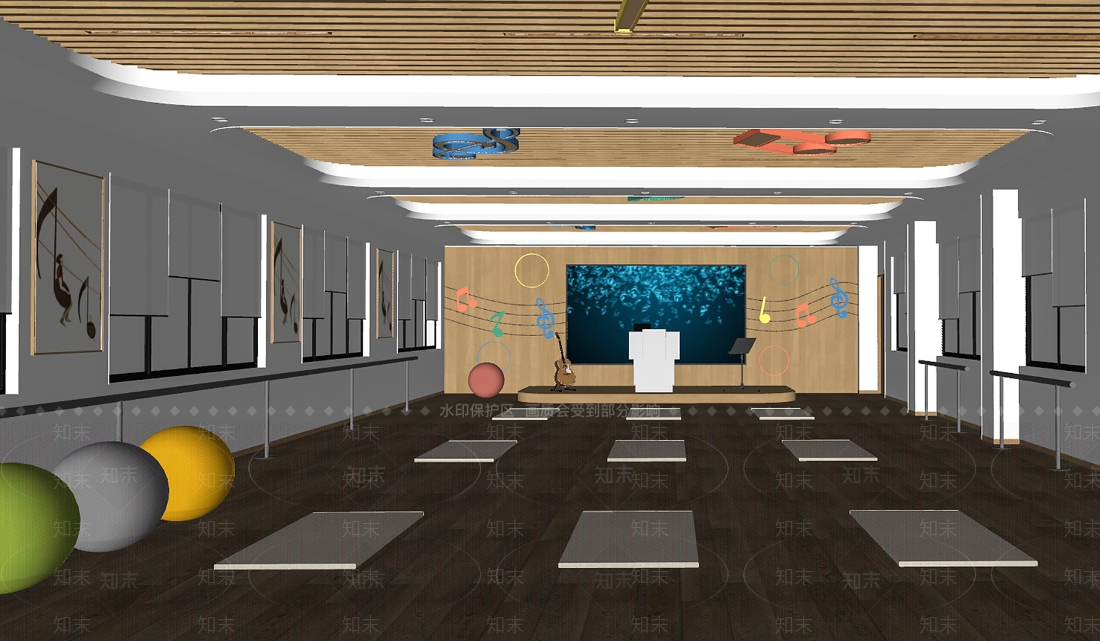 音乐室SU模型下载【ID:1147105548】