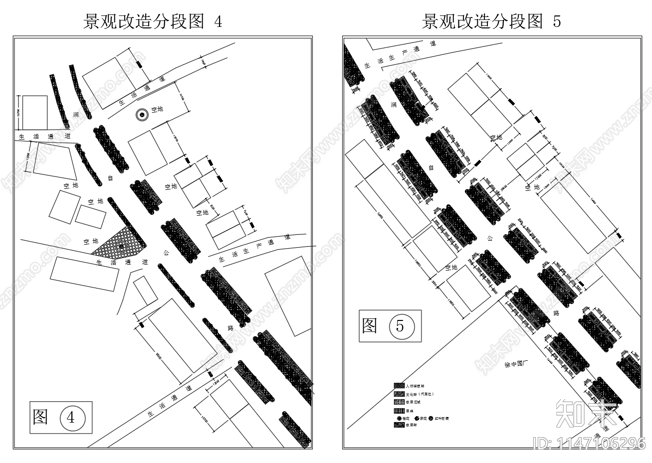 道路两侧绿化提升工程示意图cad施工图下载【ID:1147106296】