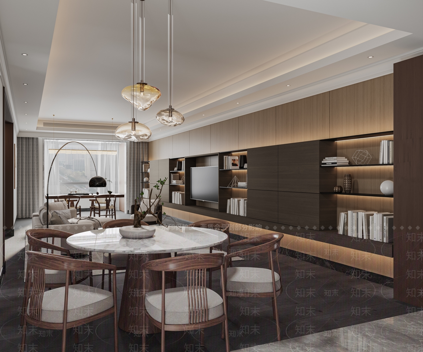 现代客餐厅门厅3D模型下载【ID:1147109301】