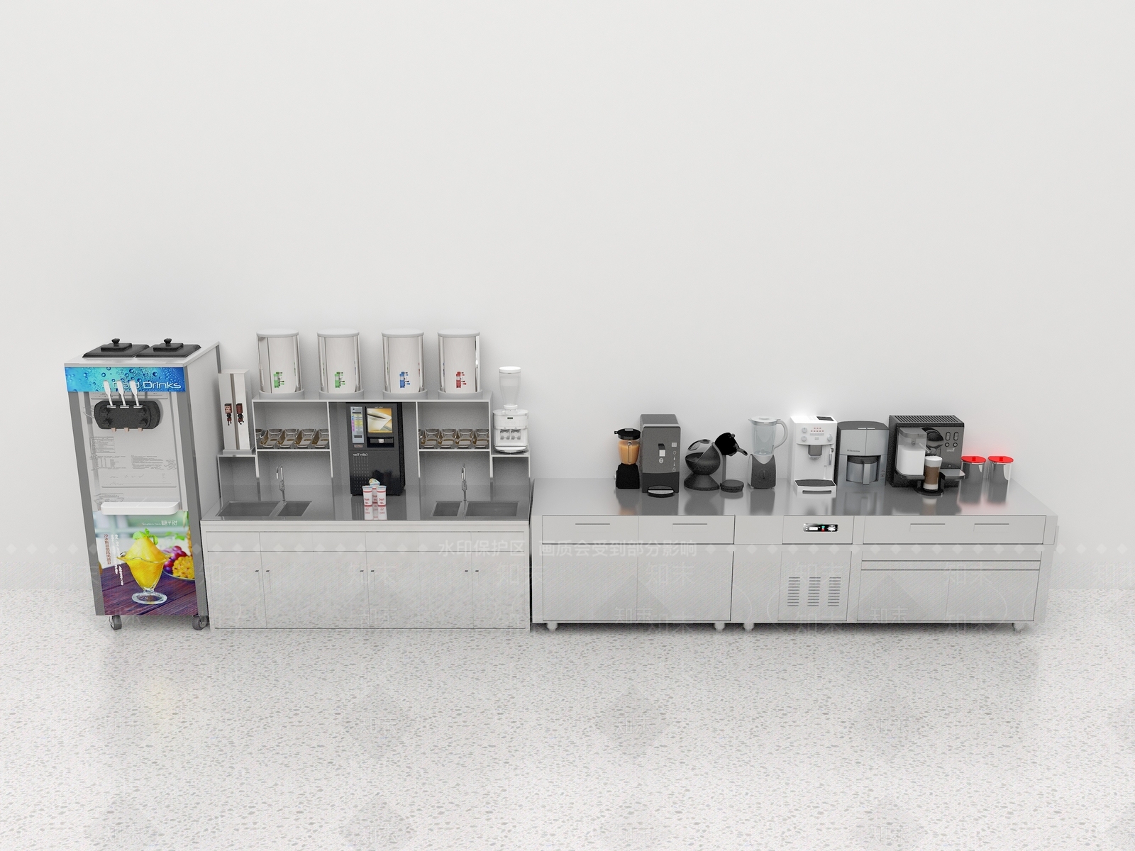 奶茶设备3D模型下载【ID:1147116364】