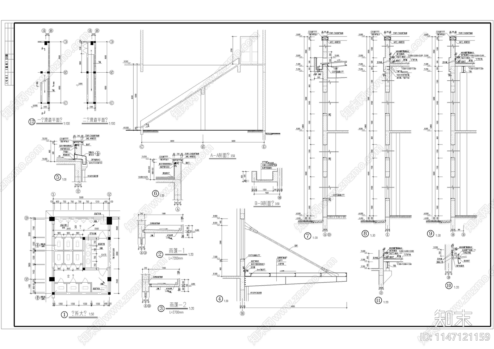工业厂房建筑cad施工图下载【ID:1147121159】