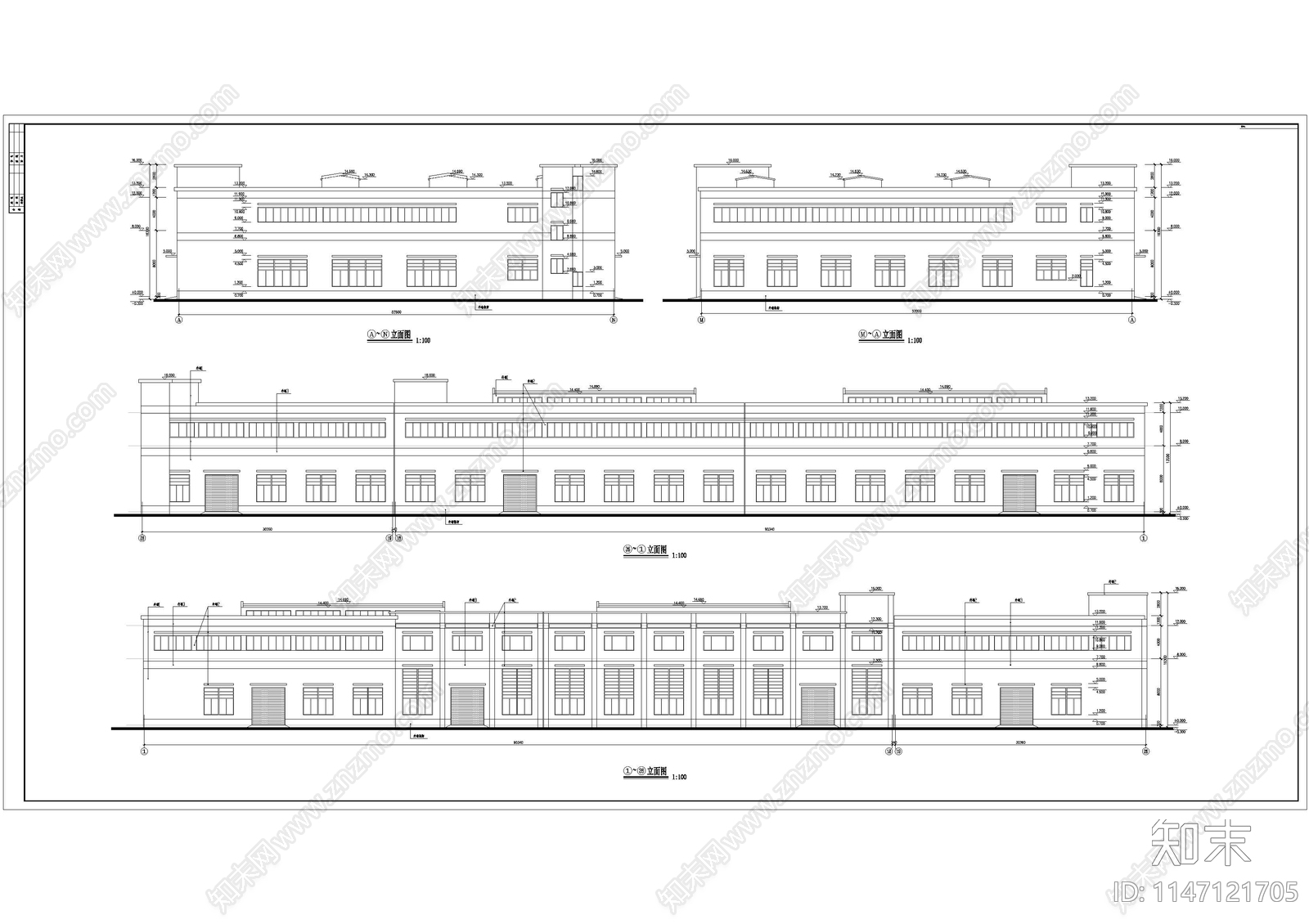 纺织印染有限公司厂区厂房建筑施工图下载【ID:1147121705】