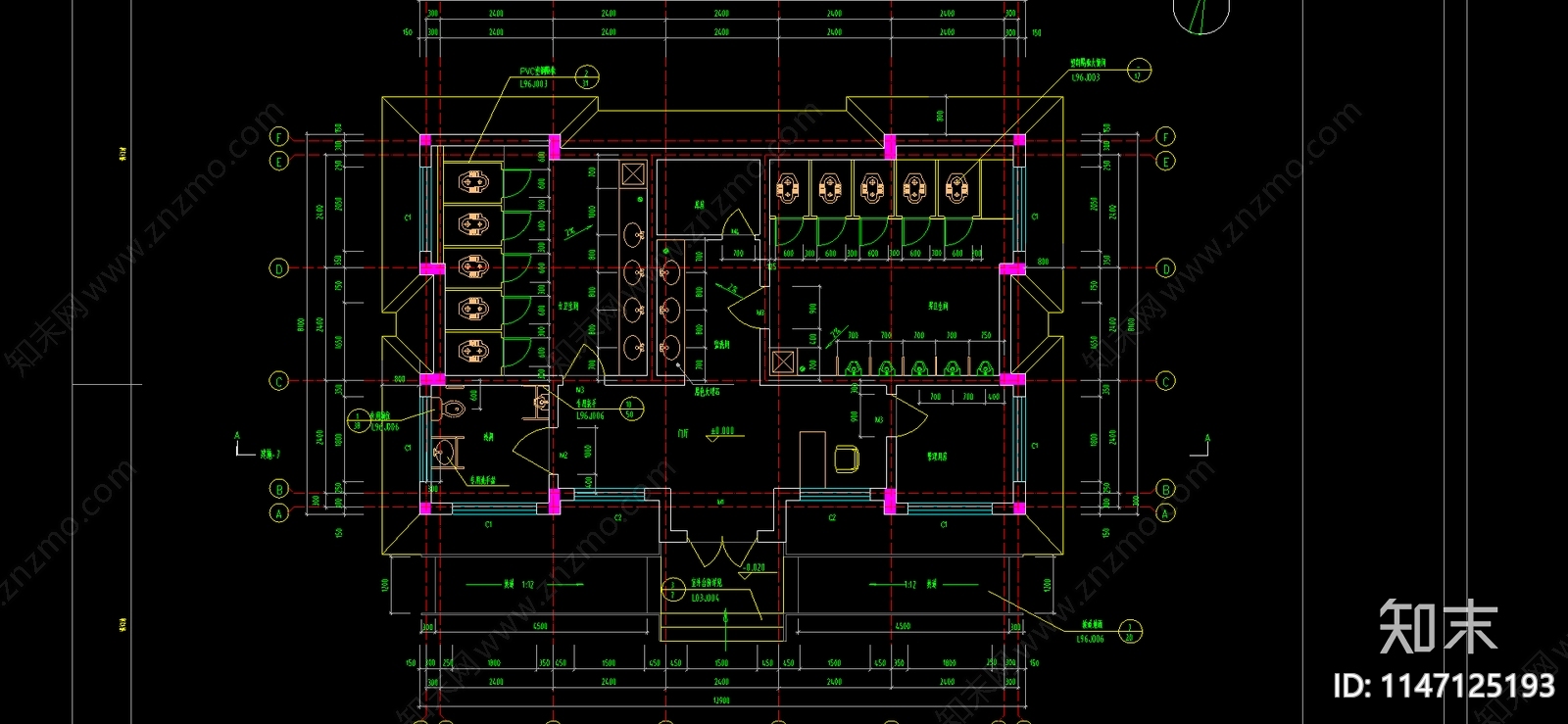 最新200套公共厕所建筑cad施工图下载【ID:1147125193】