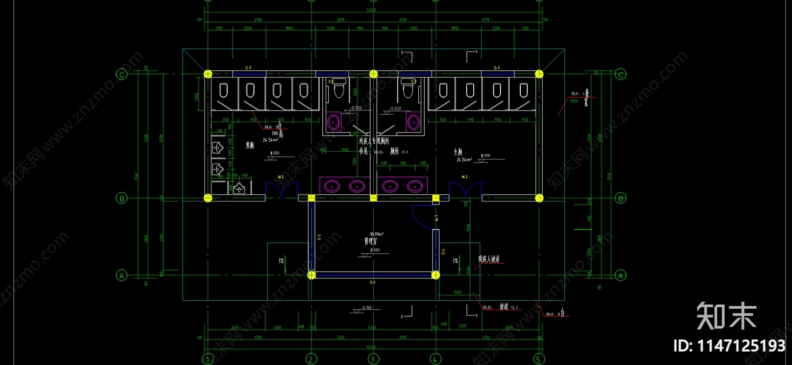 最新200套公共厕所建筑cad施工图下载【ID:1147125193】