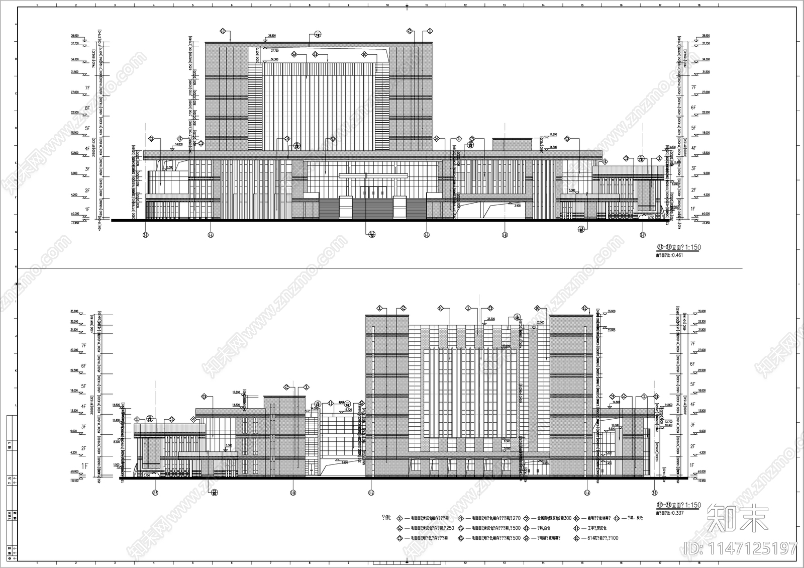 图书馆建筑cad施工图下载【ID:1147125197】