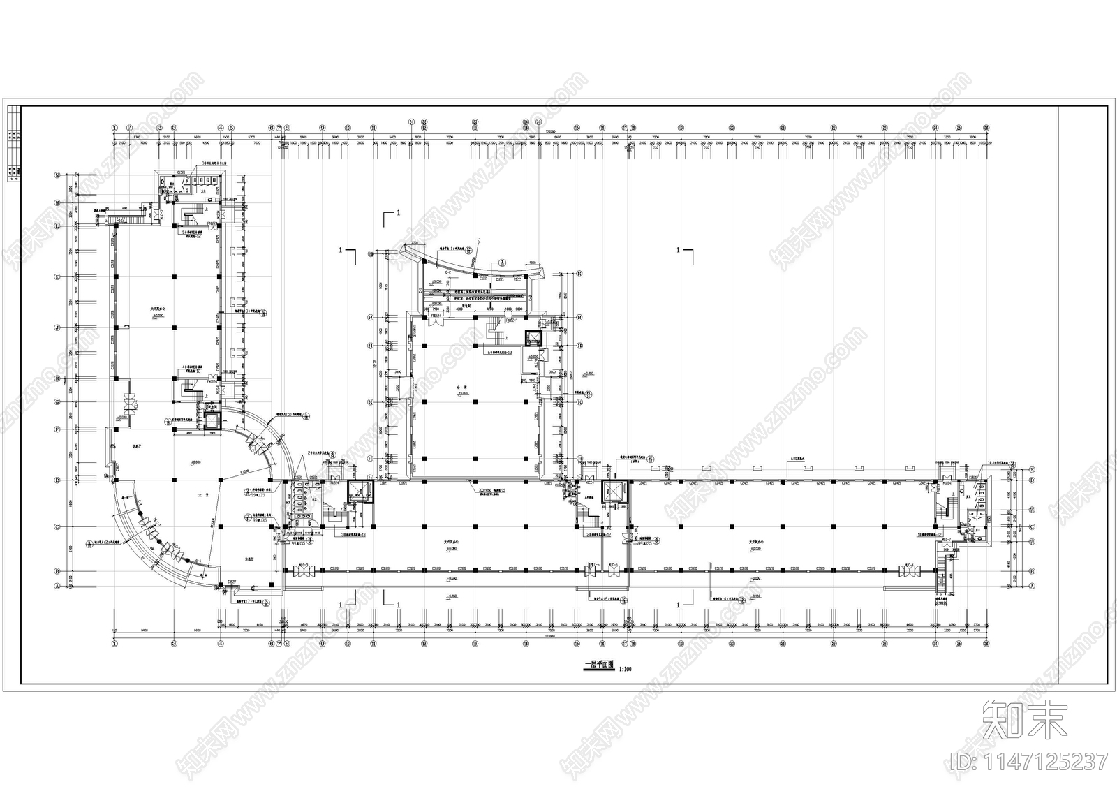 厂区综合楼建筑cad施工图下载【ID:1147125237】
