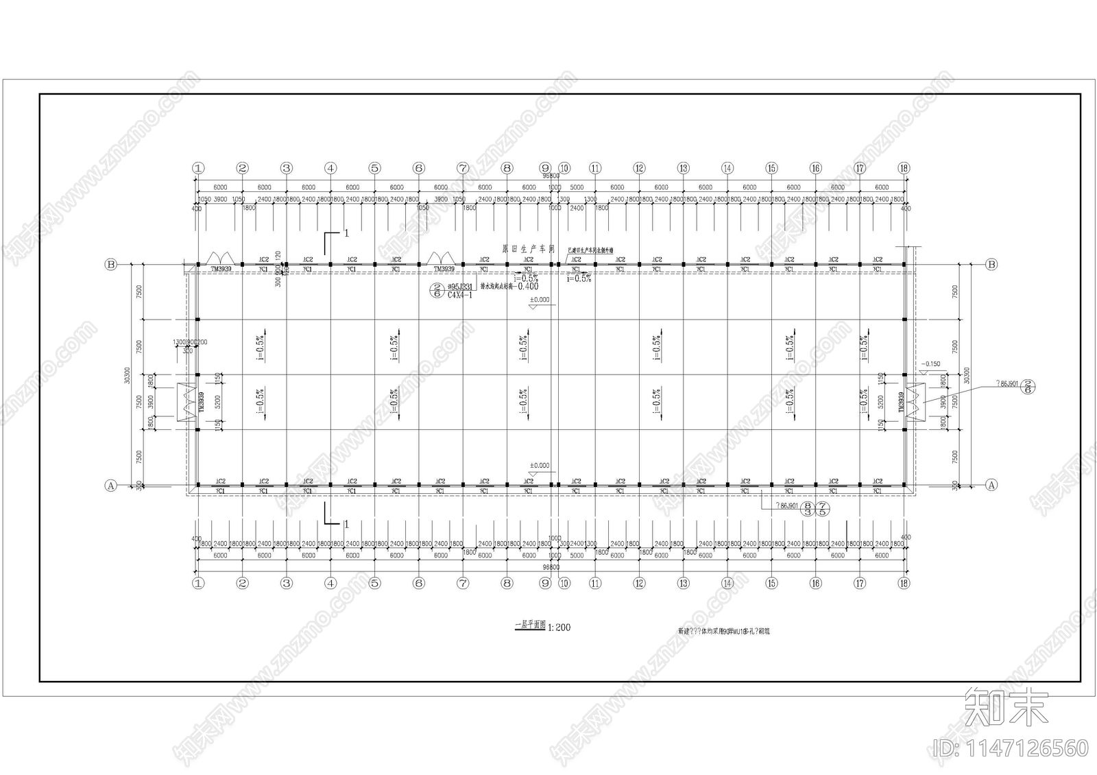 厂房建筑cad施工图下载【ID:1147126560】