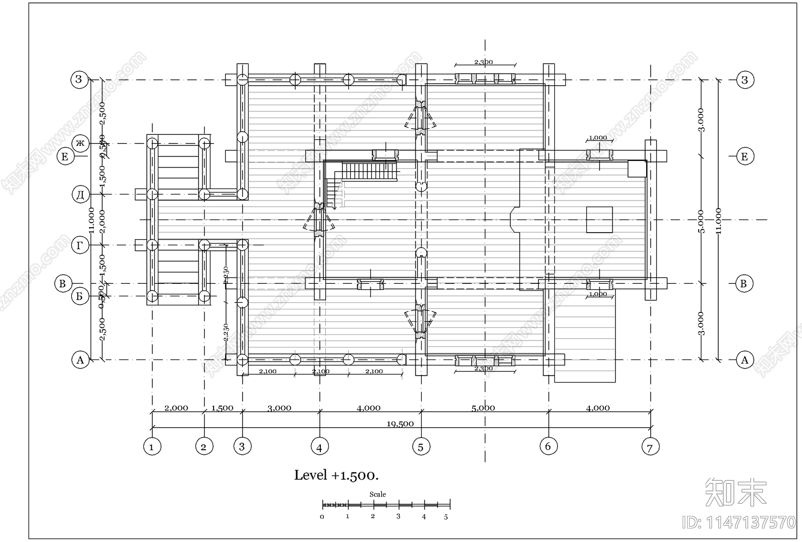 异国风格教堂建筑施工图下载【ID:1147137570】