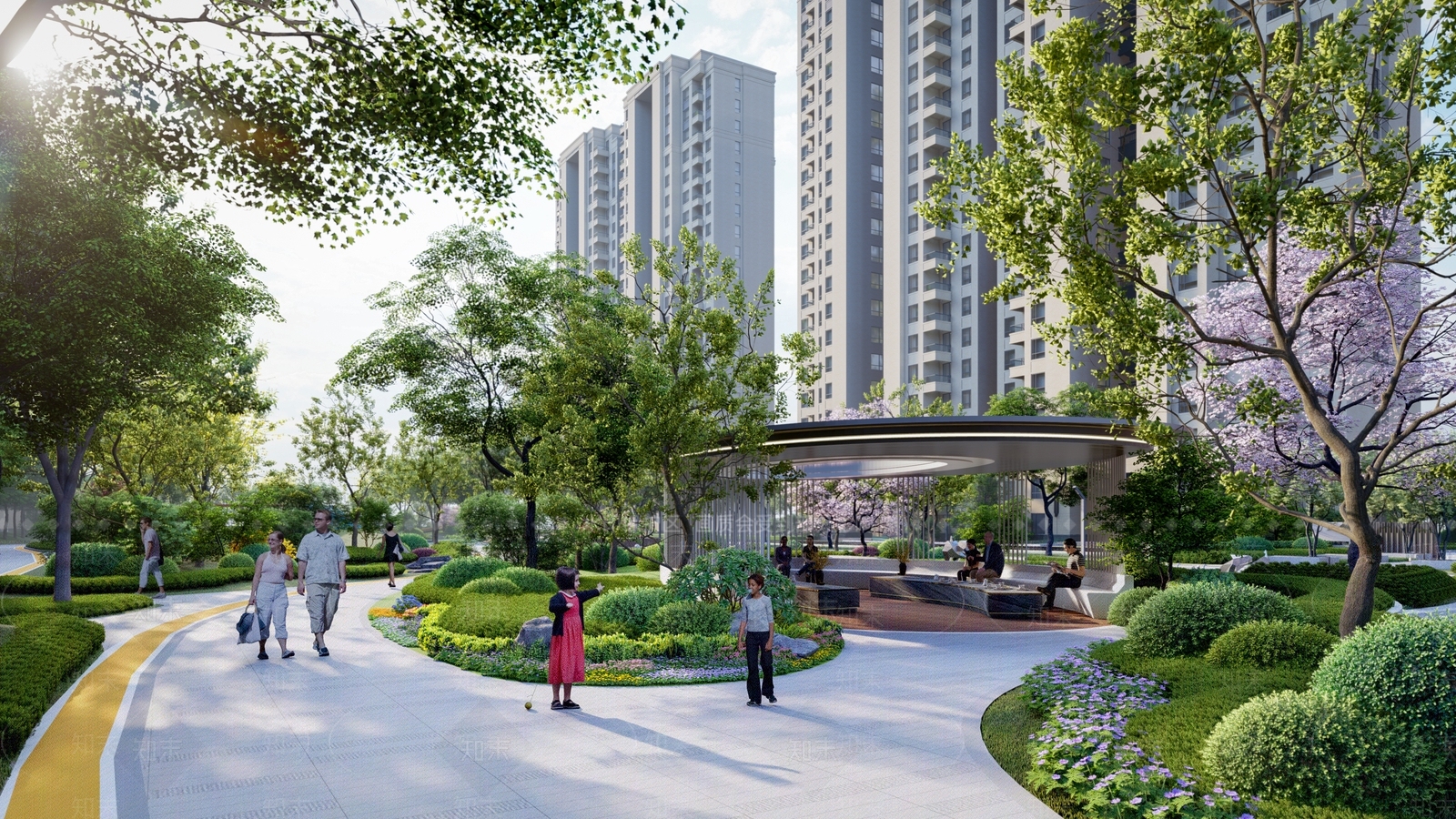 现代小区景观SU模型下载【ID:1147148074】