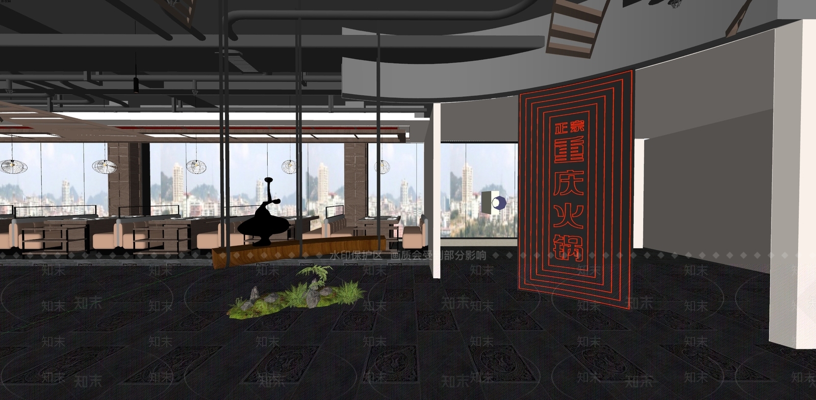 前厅楼梯SU模型下载【ID:1147149897】