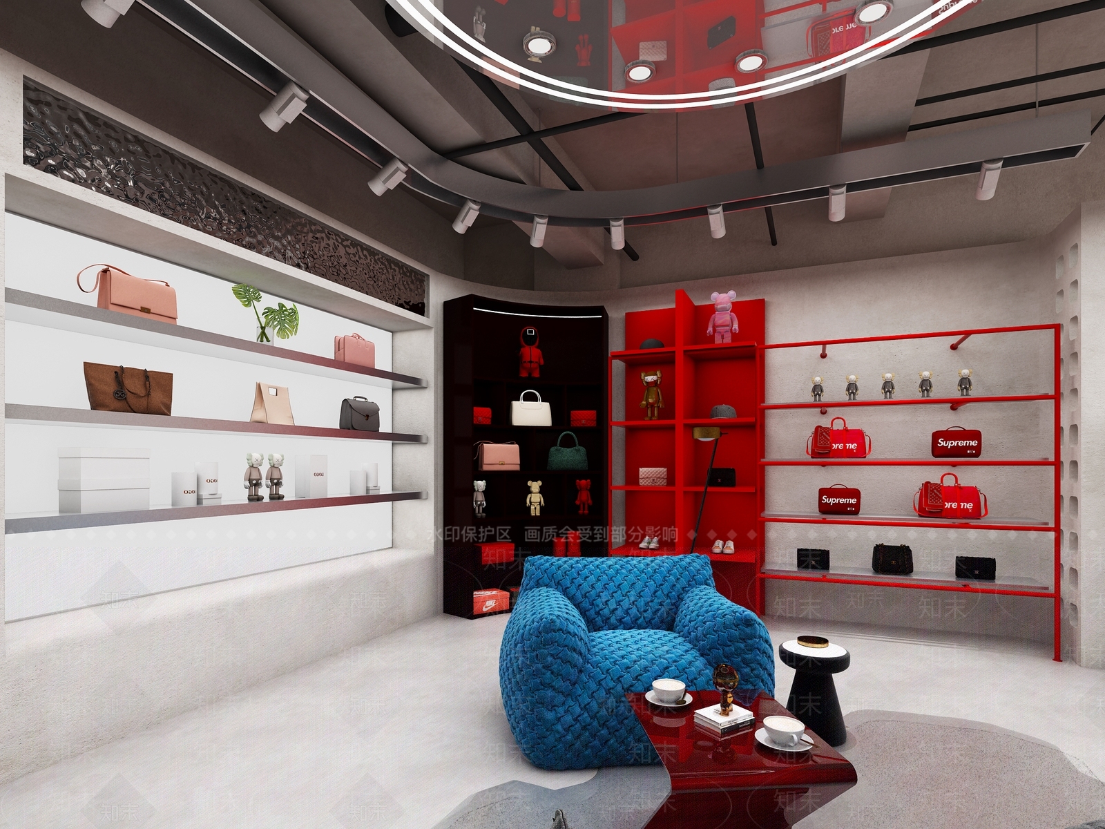 设计师买手店鞋包区3D模型下载【ID:1147153661】