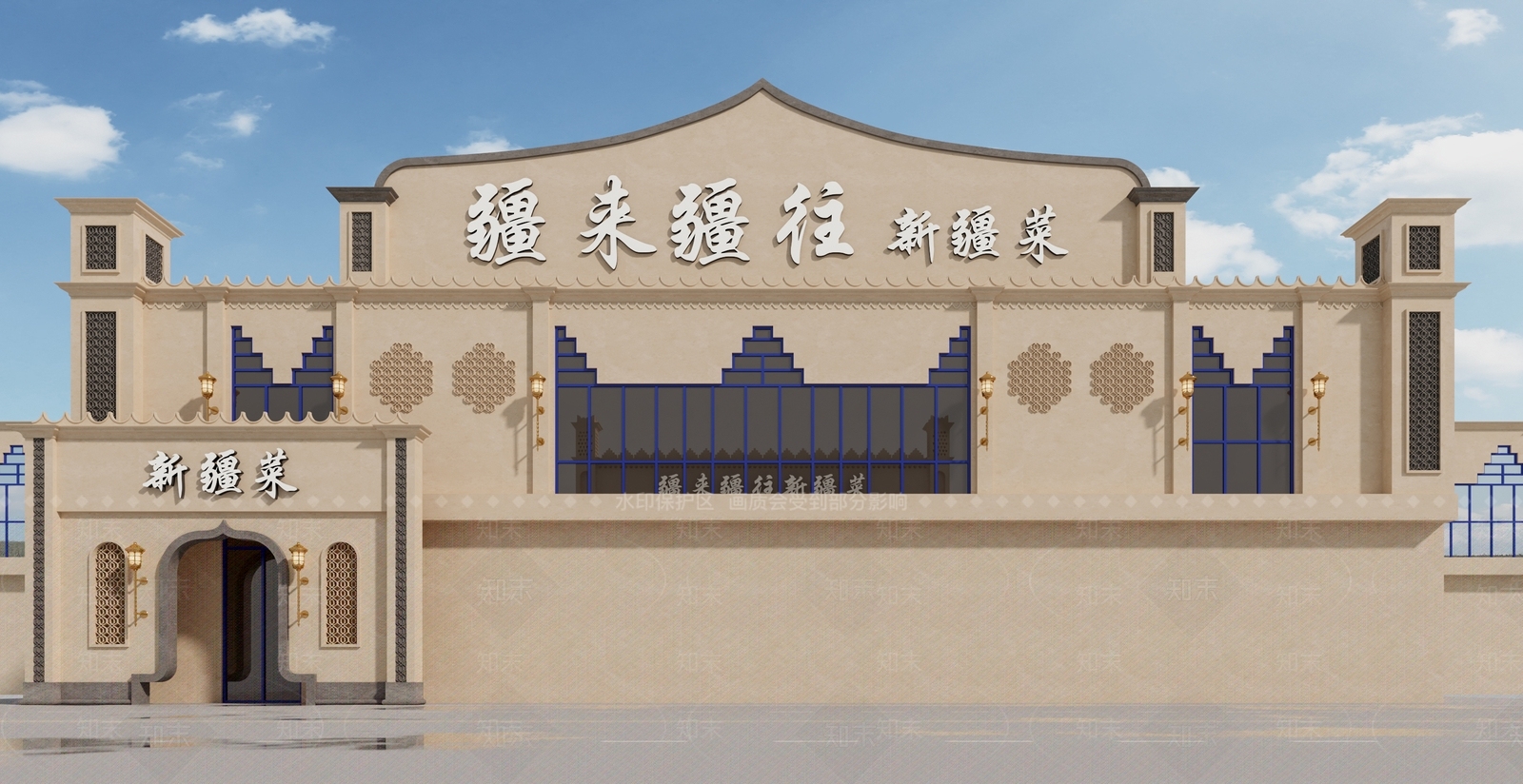 中式餐厅门头3D模型下载【ID:1147156904】