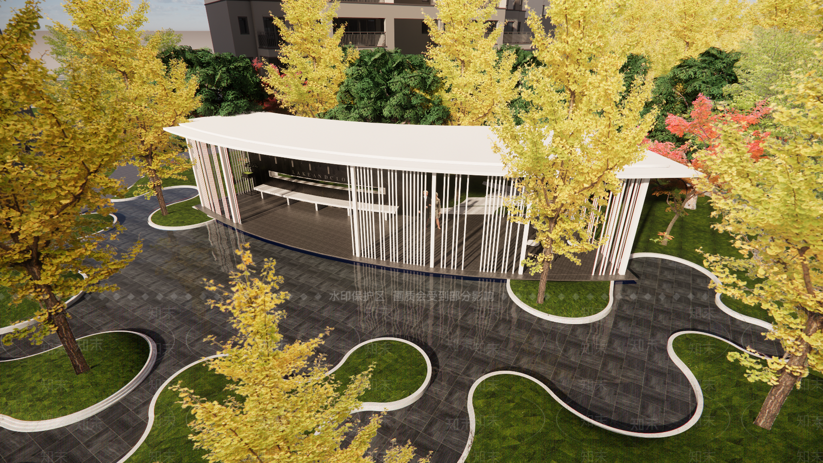 现代弧形会客厅SU模型下载【ID:1147159348】