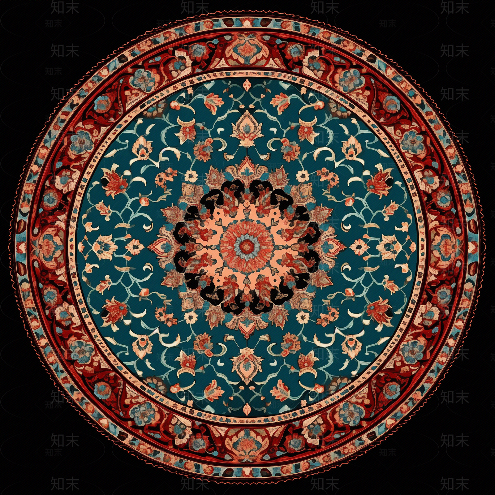 欧式圆形地毯贴图下载【ID:1147156990】