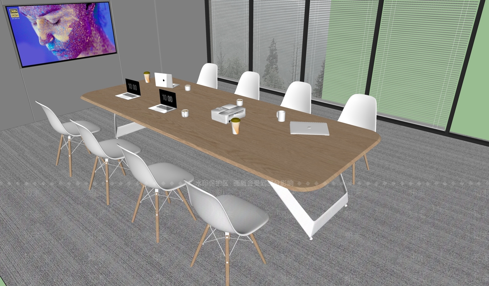 现代会议桌SU模型下载【ID:1147157601】
