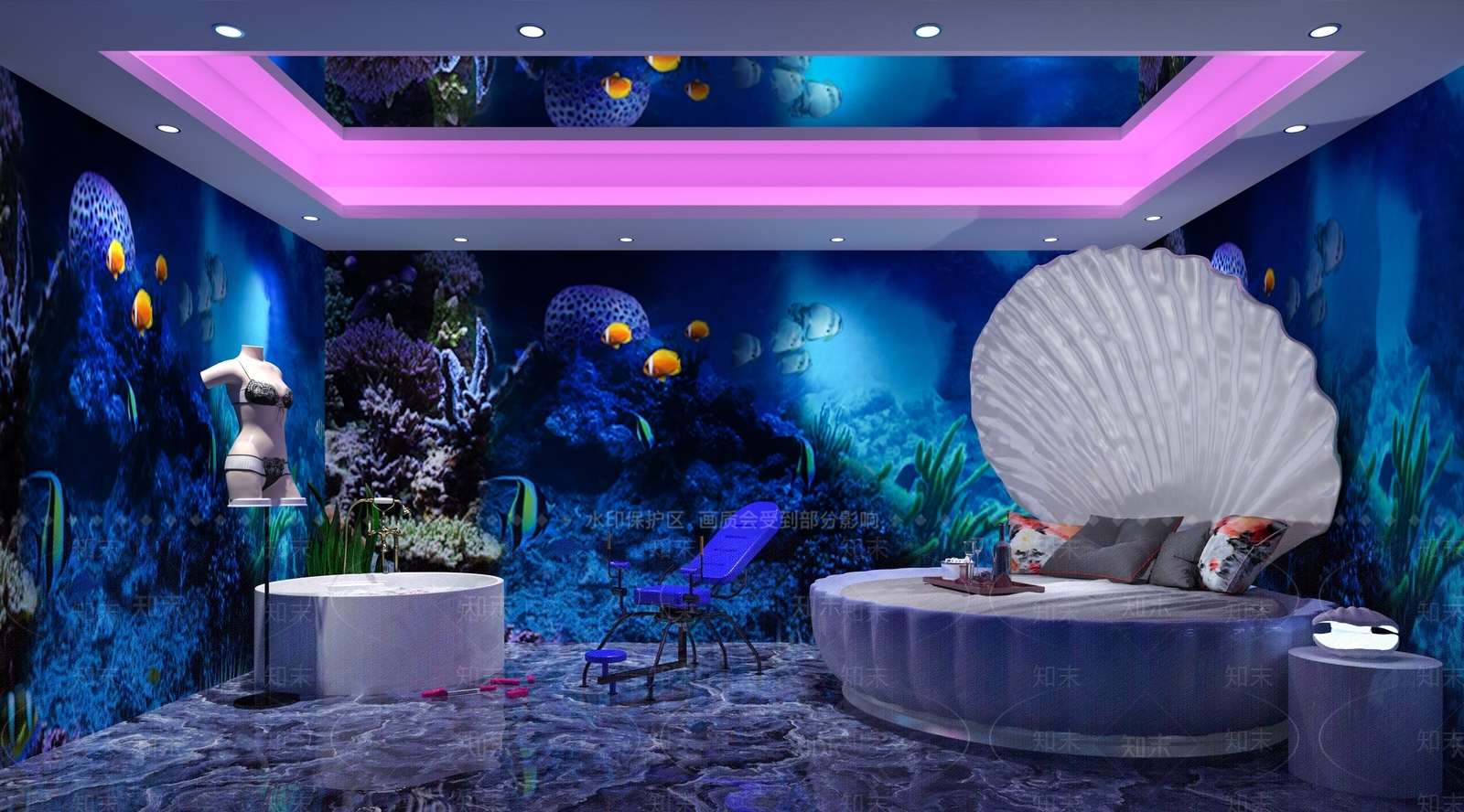 现代海洋主题酒店3D模型下载【ID:1147160092】