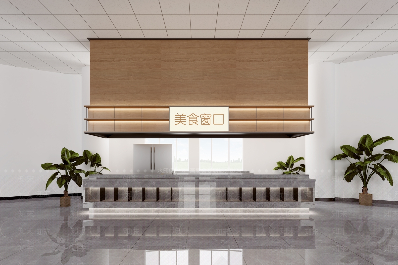 现代食堂窗口3D模型下载【ID:1147160108】