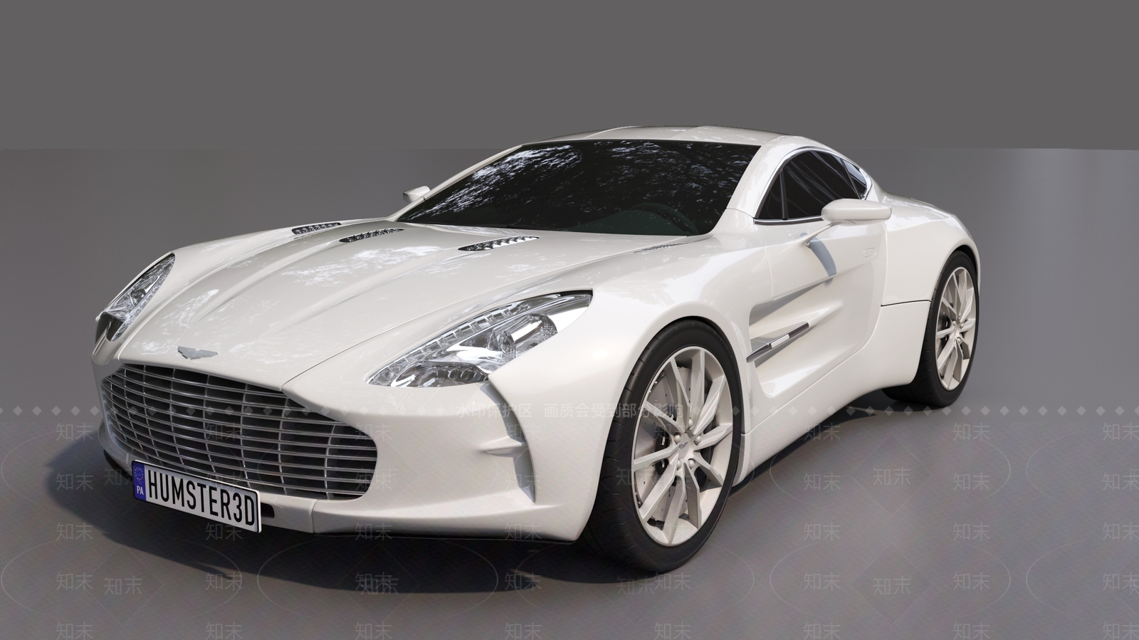 现代白色汽车跑车3D模型下载【ID:1147164265】