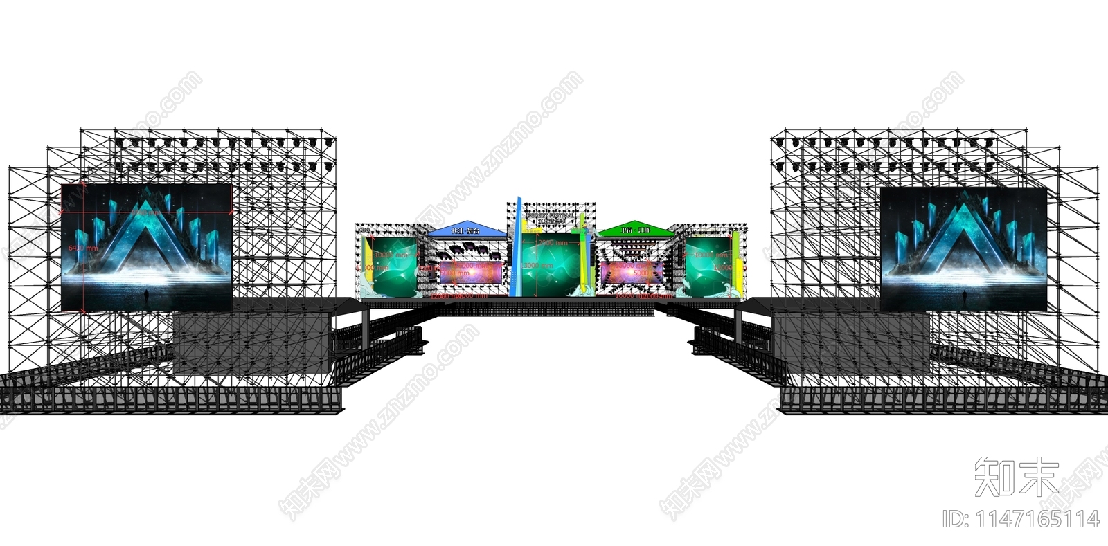 音乐节电音节舞台SU模型下载【ID:1147165114】
