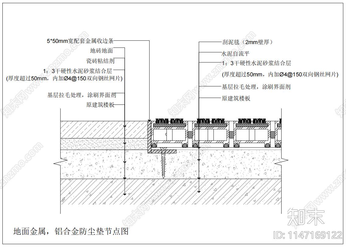 地面金属cad施工图下载【ID:1147169122】