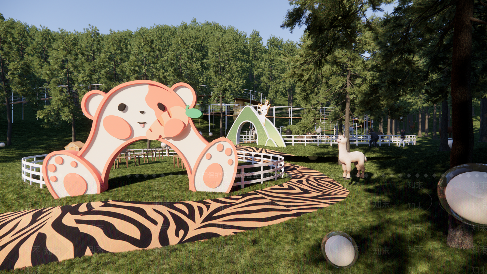 儿童牧场景观SU模型下载【ID:1147172741】