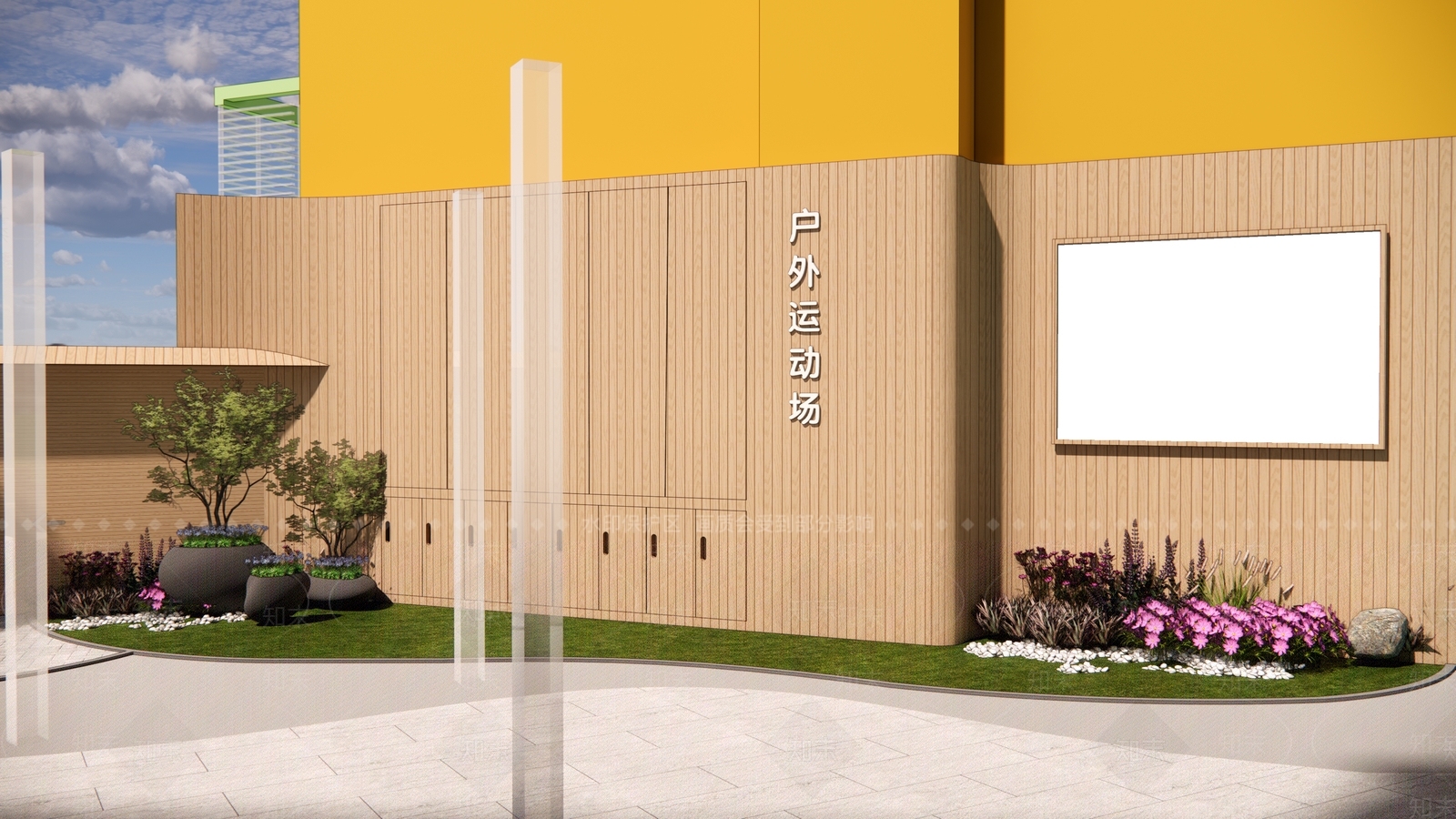 幼儿园入口景观SU模型下载【ID:1147172633】