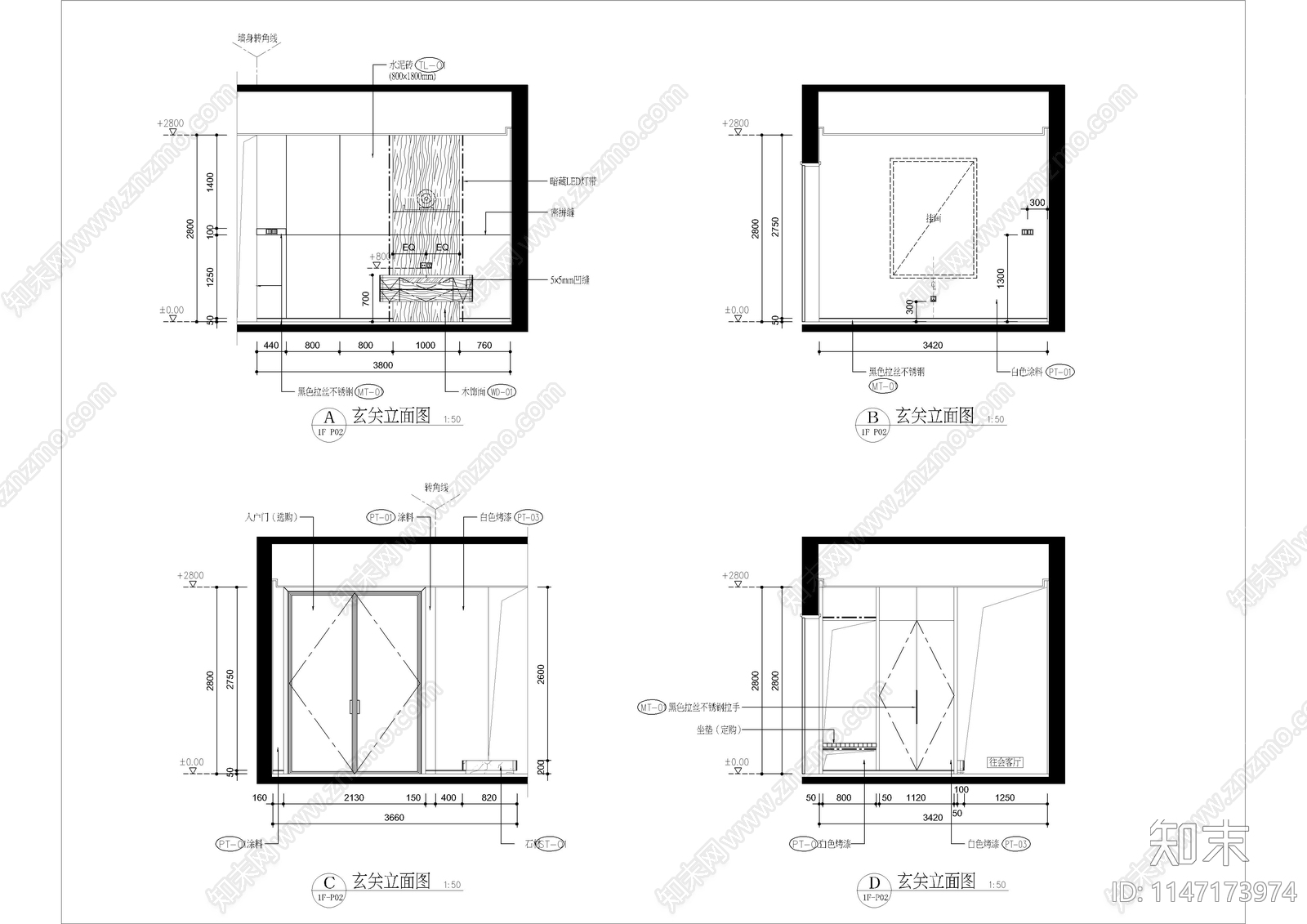 湖南印象350平米私人别墅室内cad施工图下载【ID:1147173974】