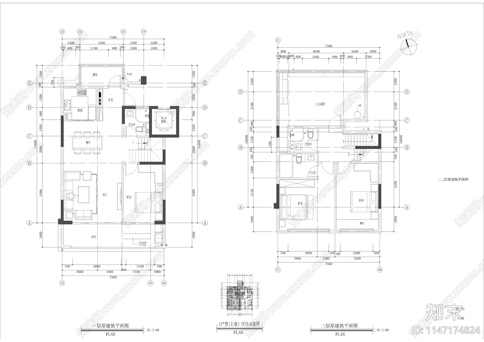 深圳公馆别墅室内cad施工图下载【ID:1147174824】