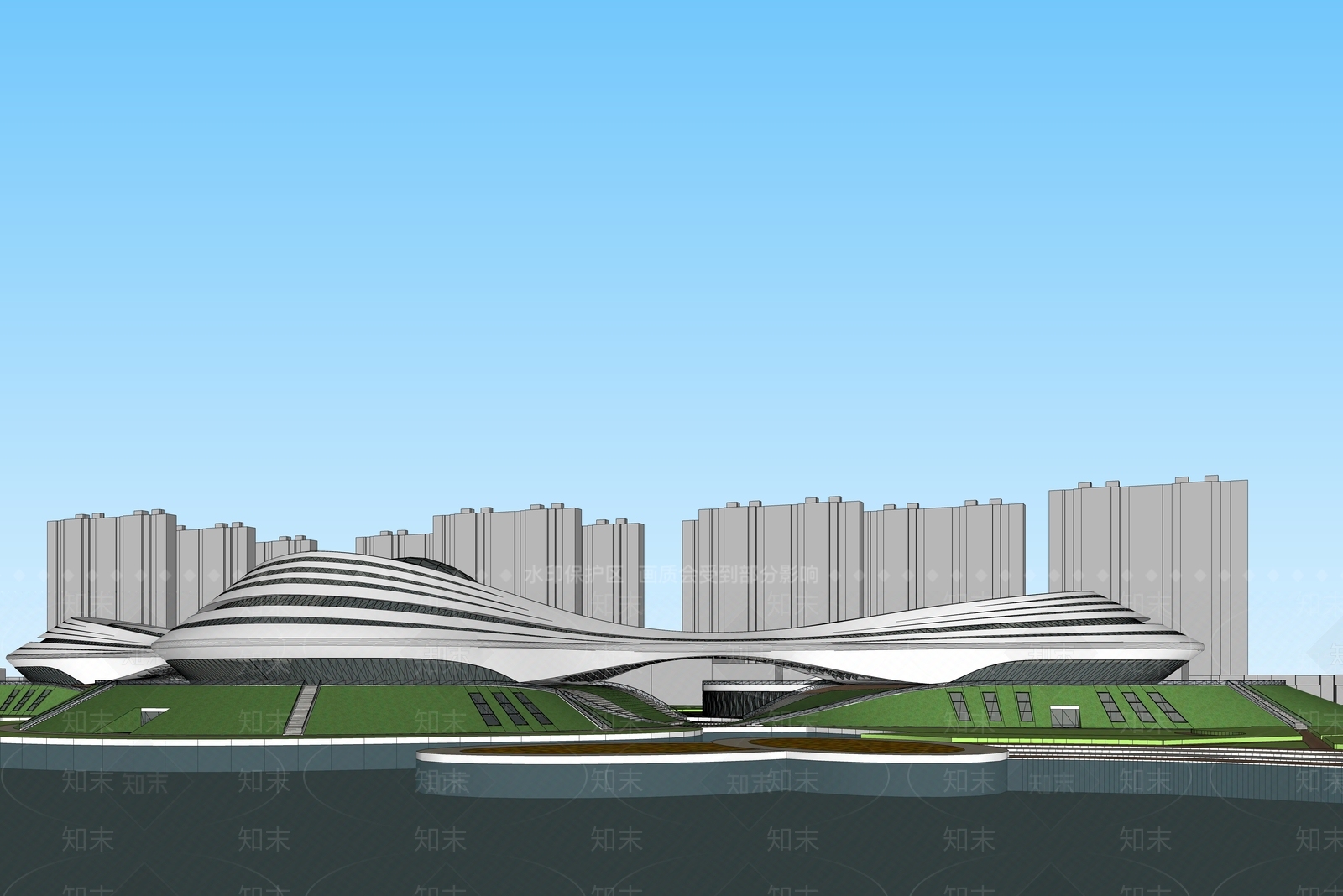 现代风格展览馆SU模型下载【ID:1147182158】