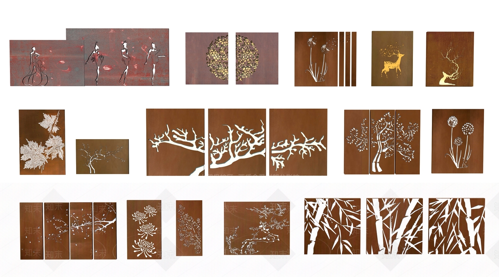 中式景观墙3D模型下载【ID:1147182822】