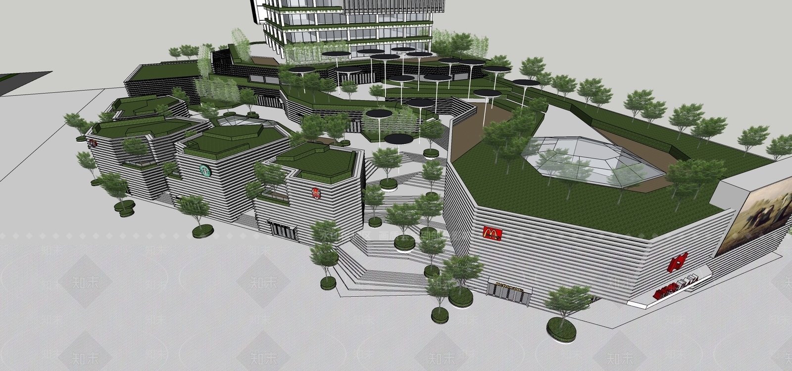 农商金融中心大厦建筑SU模型下载【ID:1147183041】