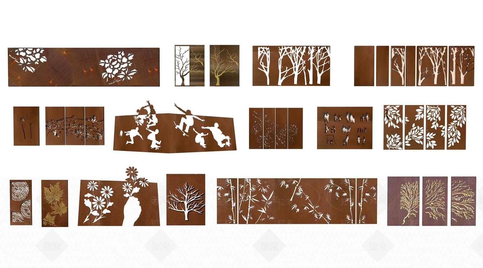 中式景观墙3D模型下载【ID:1147182906】