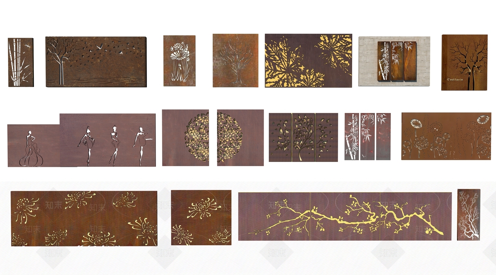 中式景观墙3D模型下载【ID:1147183082】