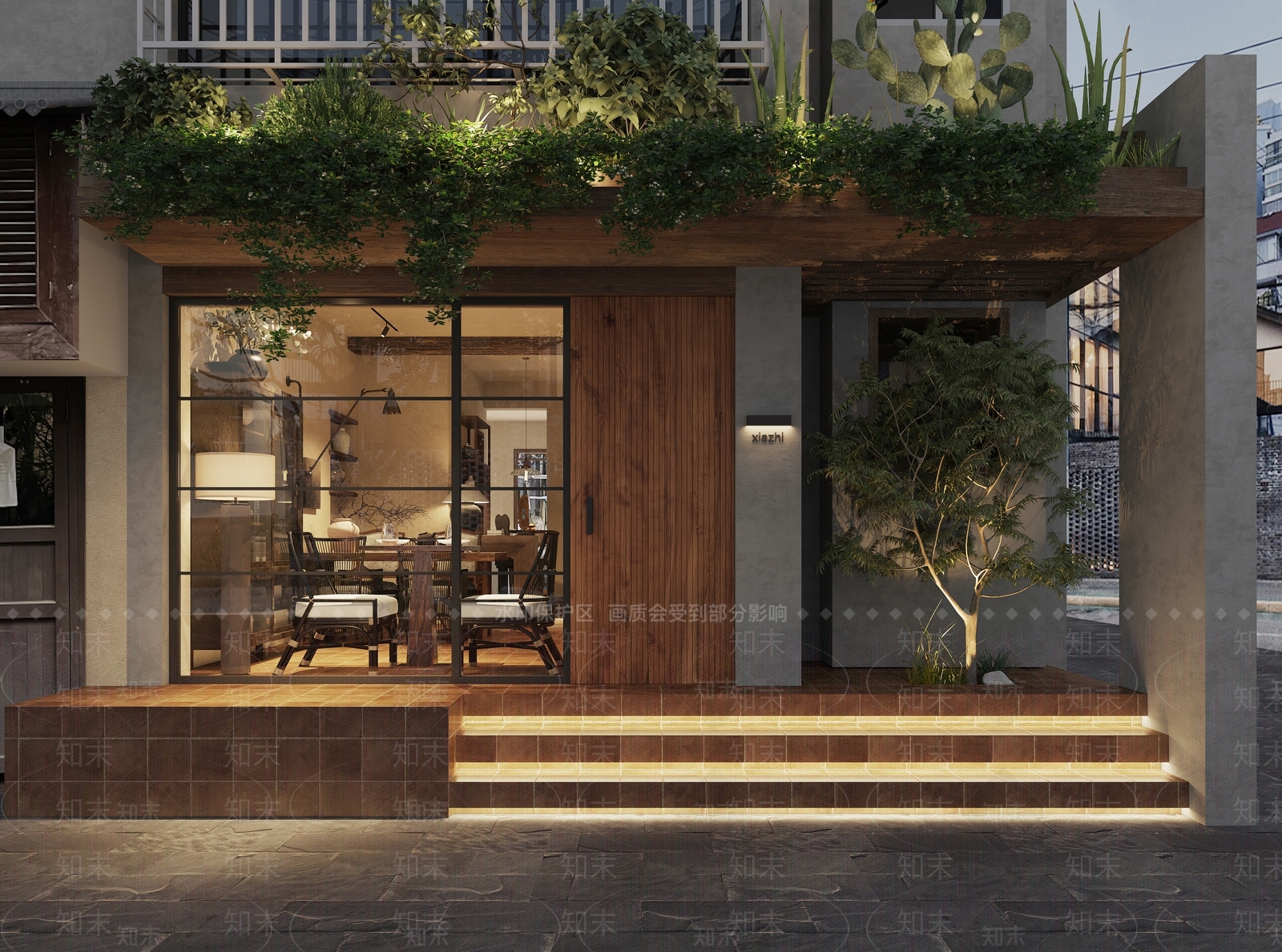 现代茶室门头3D模型下载【ID:1147253634】