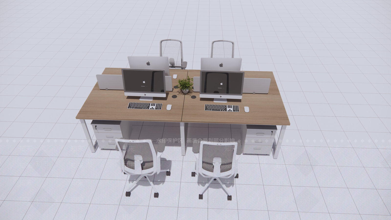 现代办公桌椅SU模型下载【ID:1147183981】