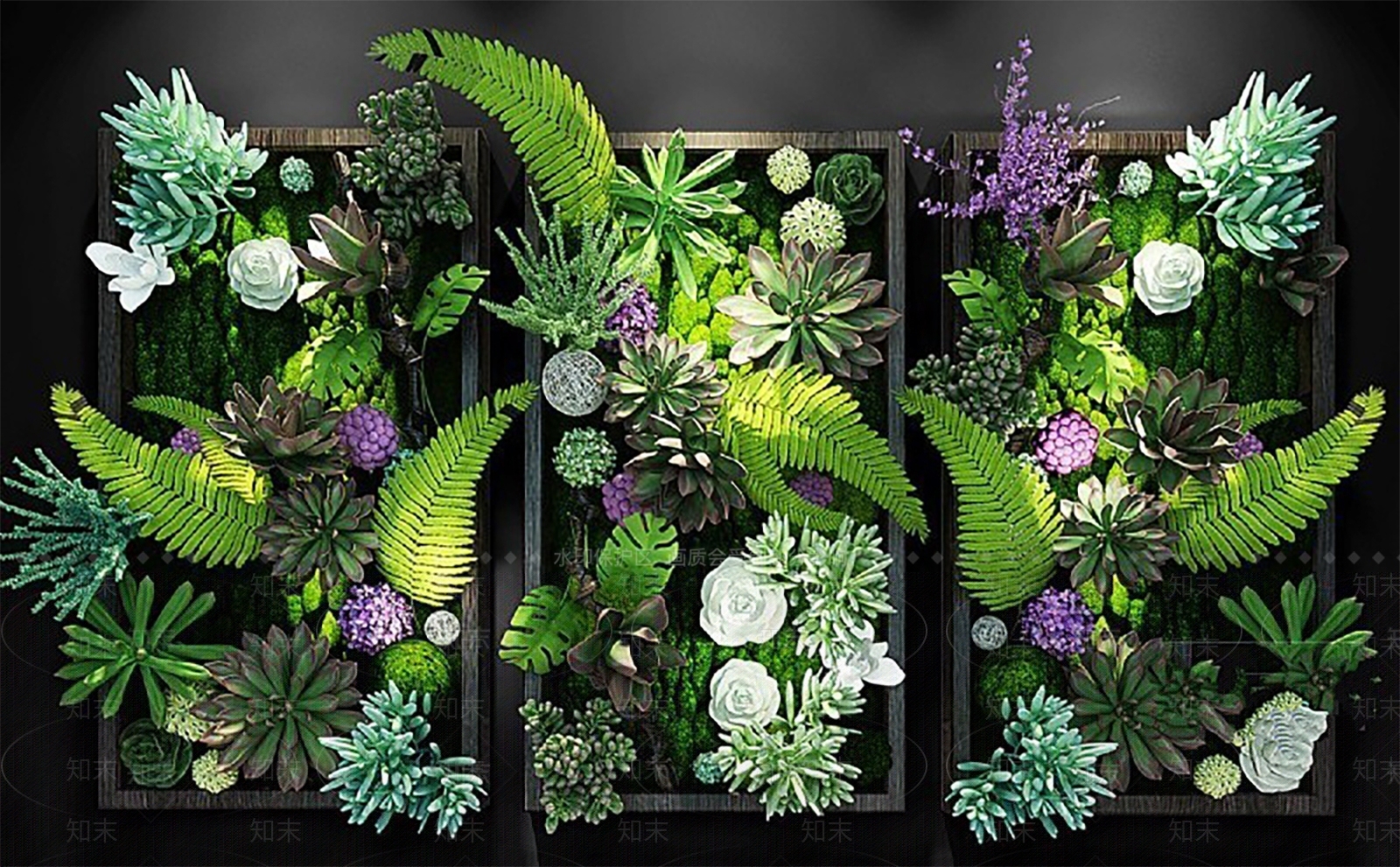 现代绿植墙3D模型下载【ID:1147184304】