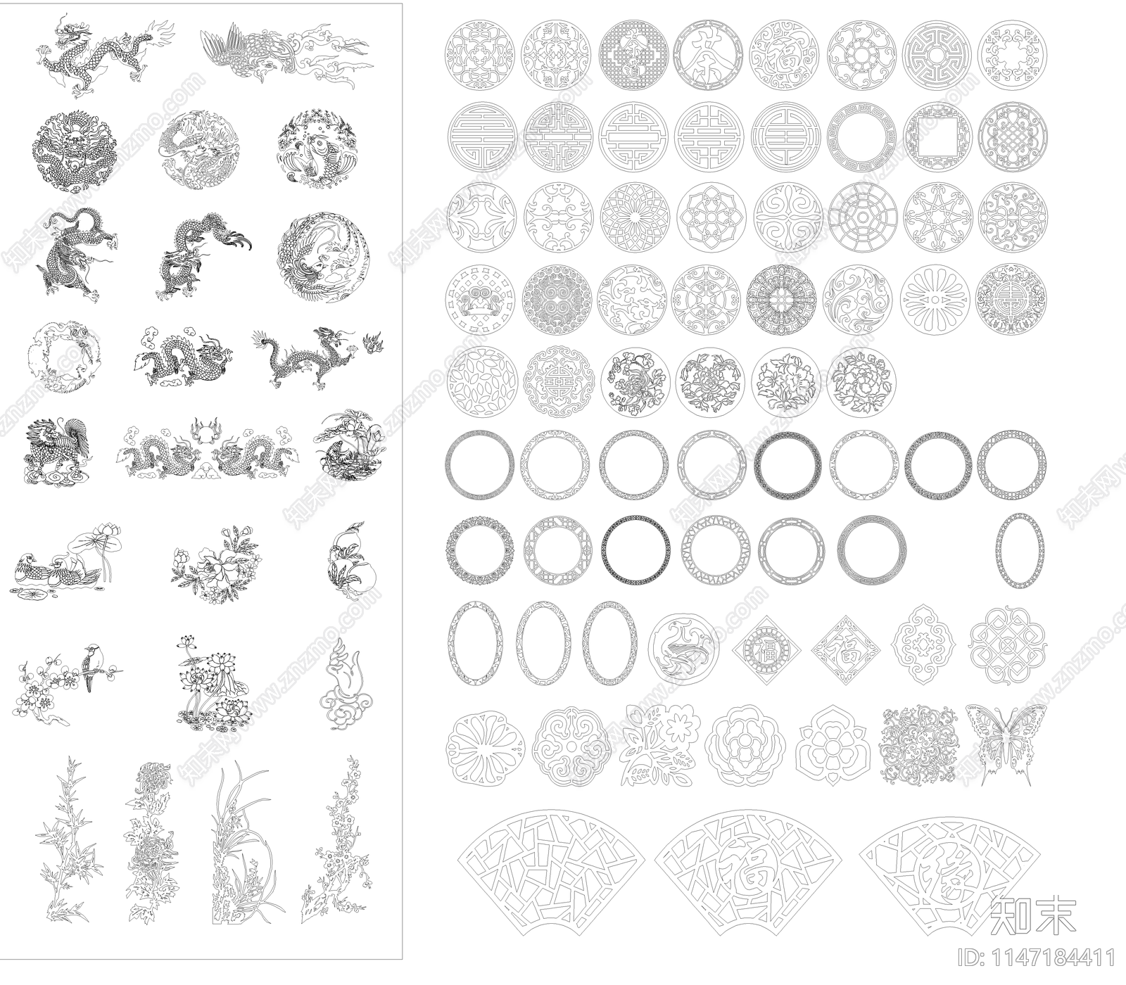 龙凤呈祥图库施工图下载【ID:1147184411】